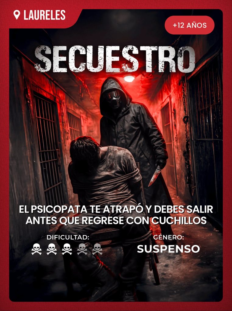 Secuestro, sala de escape de suspenso en Medellín